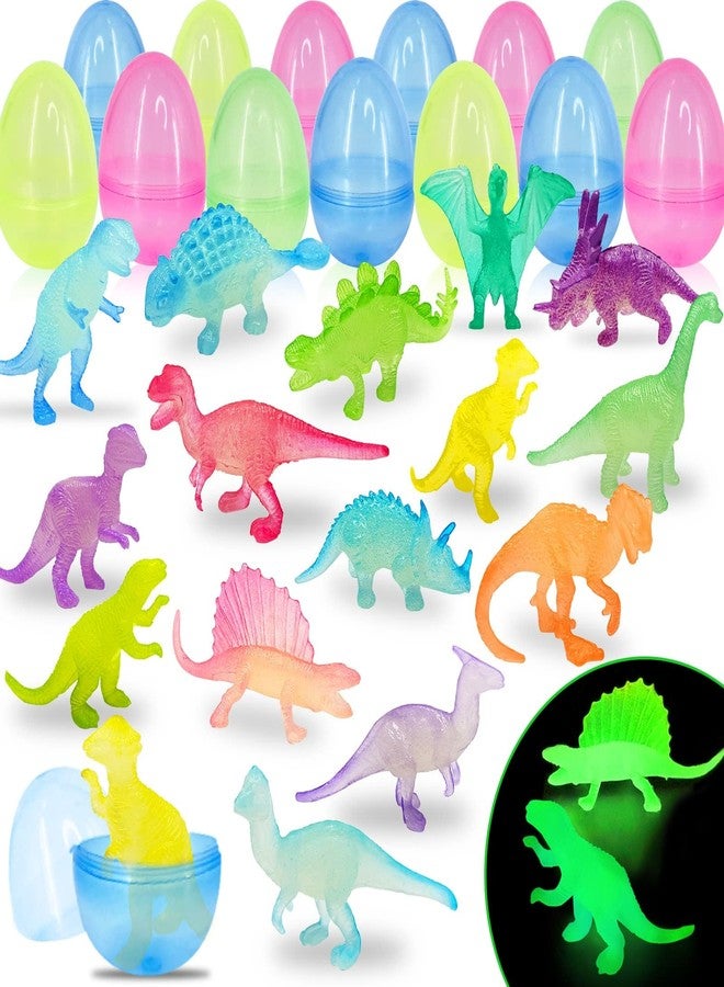 AMENON 36 Pack Easter Eggs Filled with Glow in The Dark Dinosaur Toys, Easter Basket Stuffers Essential for Toddlers Kids Glow Plastic Easters Eggs Dinosaur Surprise Easter Eggs Hunt Fillers Party Favors - Image 1